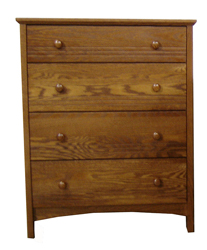 Shaker 4 Drawer Chest w\/3 Equal Size Drawers & Smaller Top Drawer, 36"W